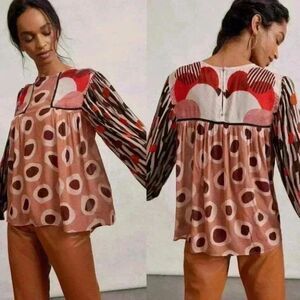 Anthropologie Bl-nk London Miranda Peasant Blouse Size XSP NWT